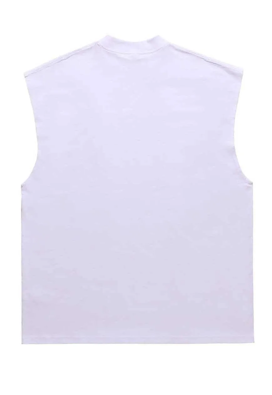 Devil emoji sleeveless t-shirt retro tank top surfer vest