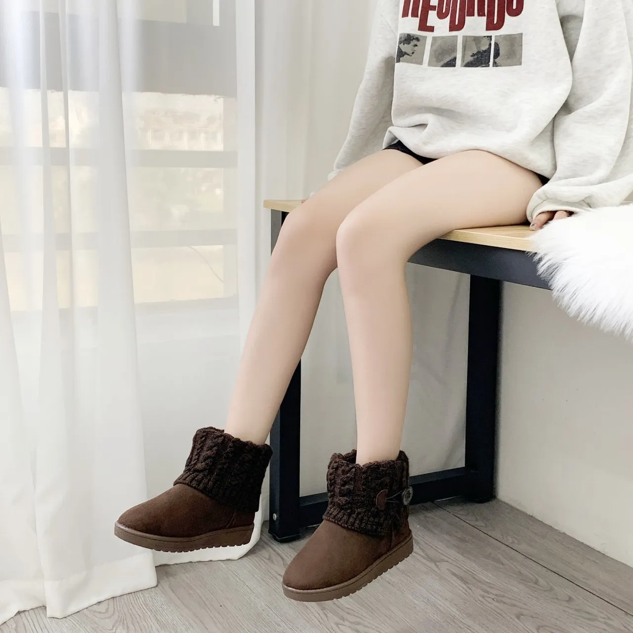 Dyavor Outdoor Orthopedic Winter Boots For Women Suede Ankle Shoes