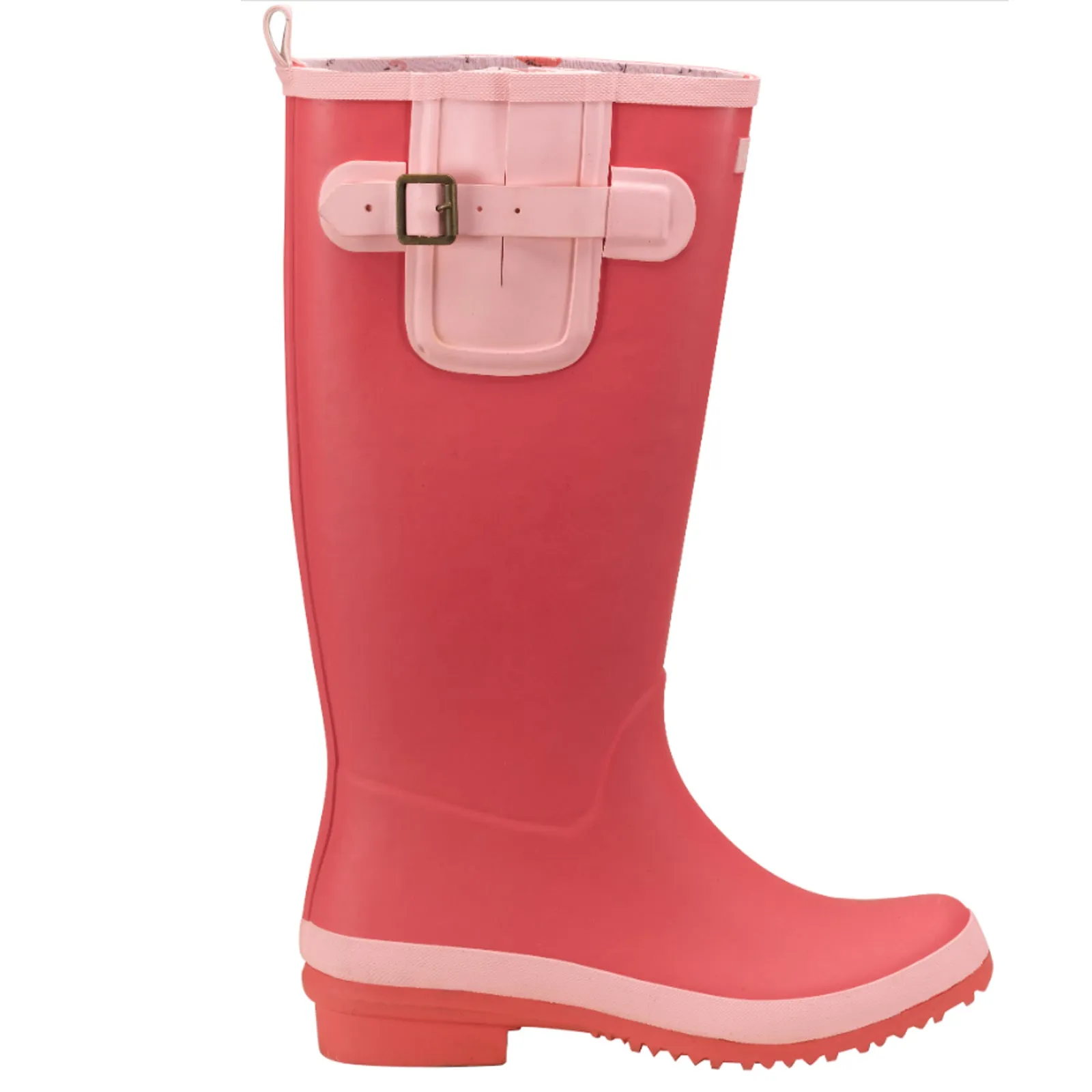 Ladies Rubber Wellingtons Briers Flamboya Flamingo