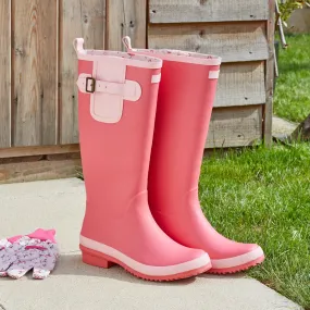 Ladies Rubber Wellingtons Briers Flamboya Flamingo
