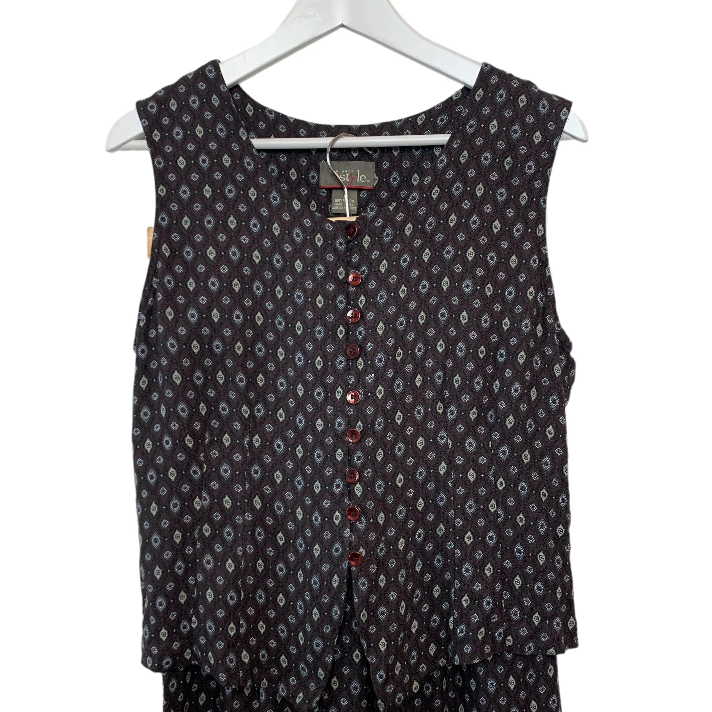 Vintage 90s New York Style Coordinating Vest and Pants Set