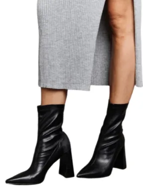 Weeboo Stacy Block Heel Sock Boots