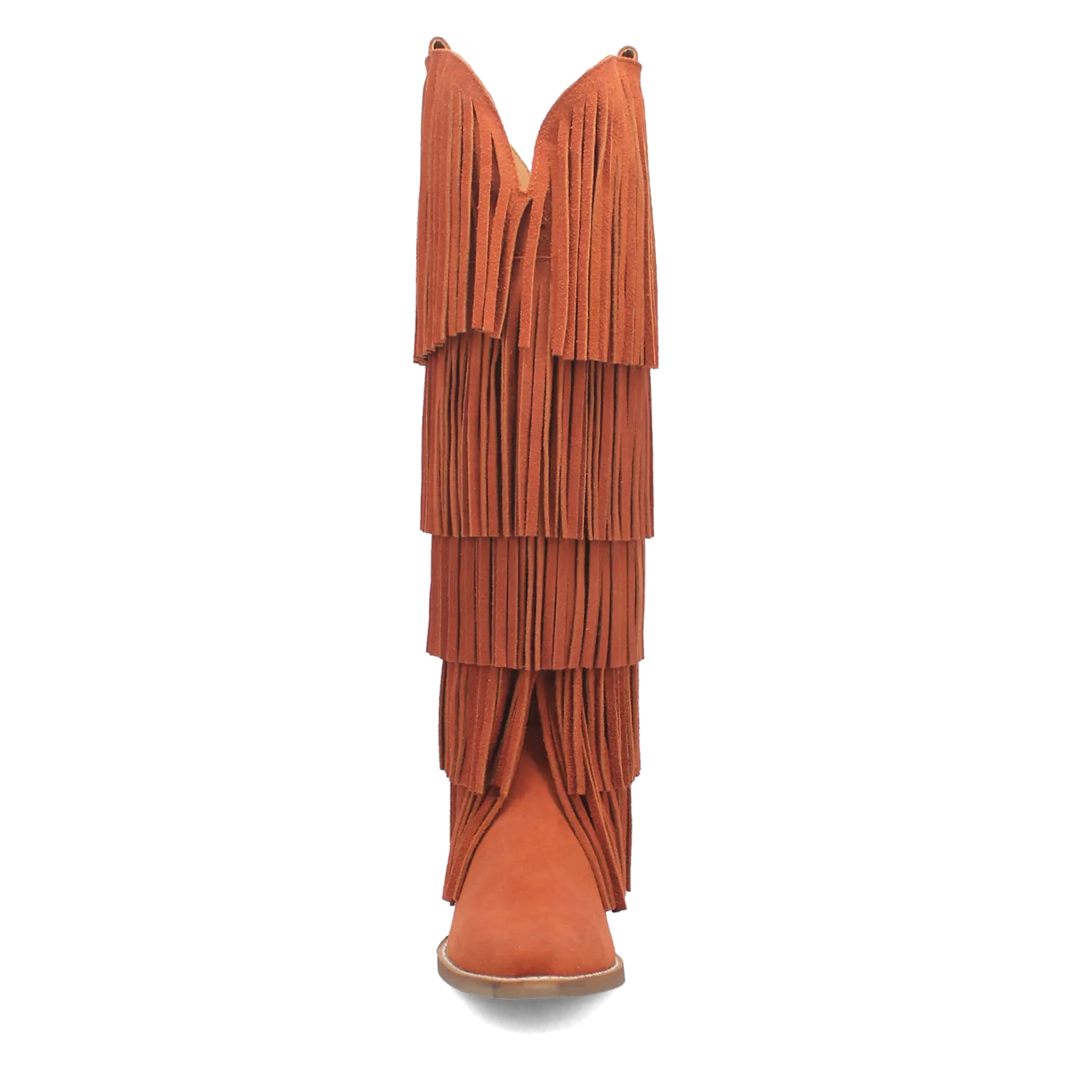 Wild Child Rust Suede Leather Fringe Boots (DS)