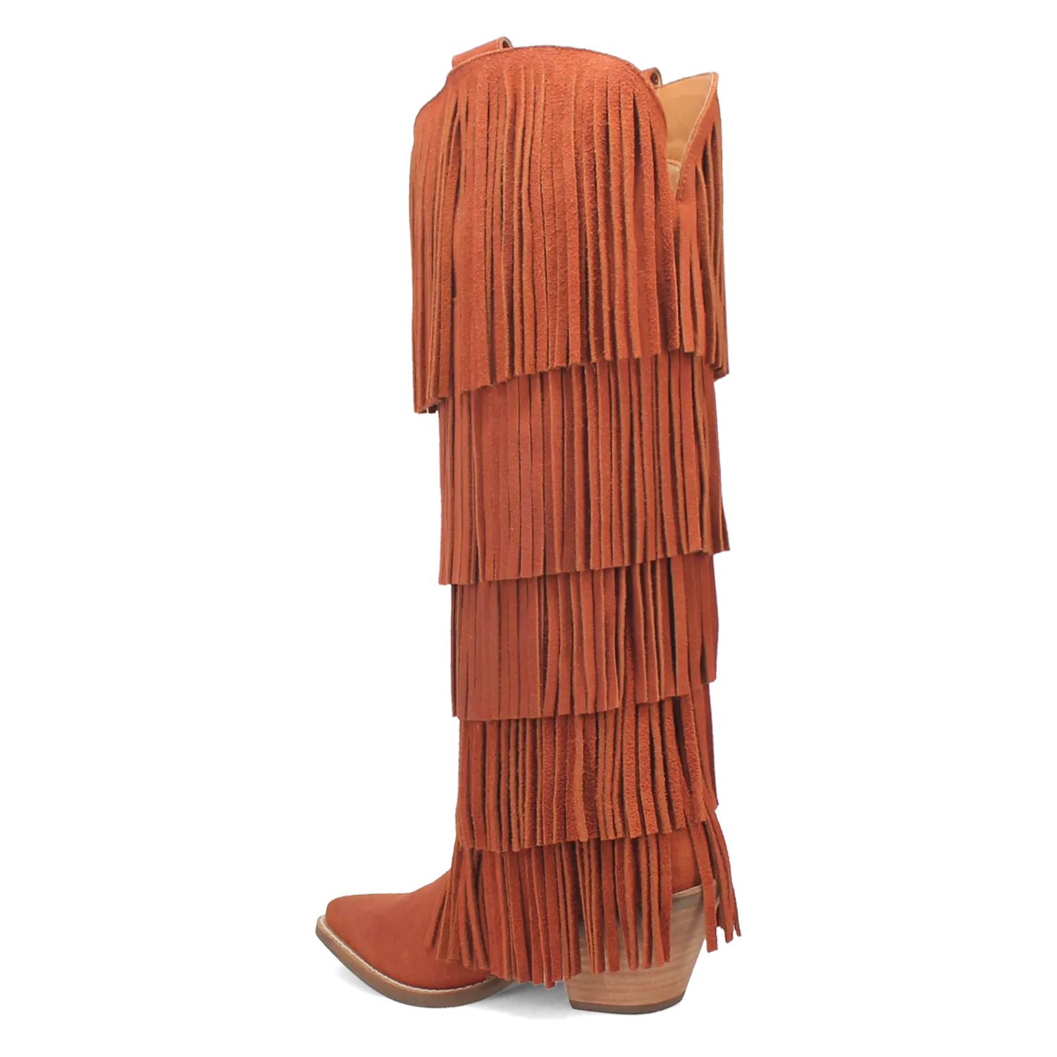 Wild Child Rust Suede Leather Fringe Boots (DS)